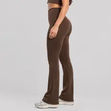Calça Bailarina Legging Flare Reta Feminina Cintura Alta Sem Transparência Academia Fitness