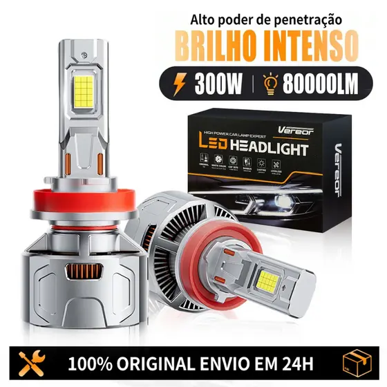 Kit Par LED X12 Para Carros Sedã 80000LM 300W Longo Alcance Universal H1 H3 H4 H7 H11 9005 9006 Super Brilho