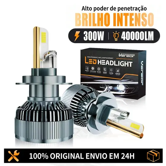 Kit Lâmpada LED M70 Farol Automotivo Carro e Caminhão 300W 40000LM Ultra Brilhante H1 H3 H4 H7 H11 9005 9006