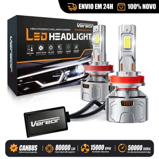 Farol de LED X12 Para Carros Sedã 300W 80000LM 6000K Super Branco Universal Kit H1 H3 H4 H7 H11 9005 9006