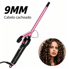 Modelador Profissional Cilindro 9mm, Aquecimento Rápido Bivolt para Cachos Delicados