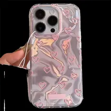 Capa MOTO G84 G54 G75 G60 G53 G35 G22 G24 G10 G14 Exquisito caso de proteção contra quedas em forma de coração rosa