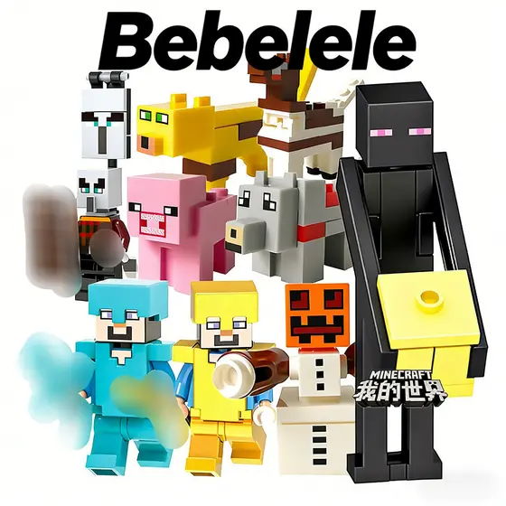 Mini Brinquedo de Blocos de Construção de Boneca Minecraft&1-2-1