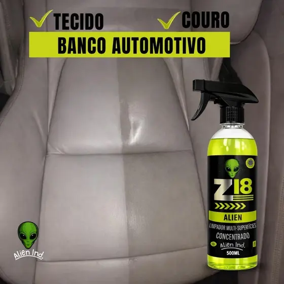 Limpador Automotivo Multiuso Z18 Limpa Teto Bancos Portas Painel Tira Manchas Limpa Tudo 500ml + Borrifador