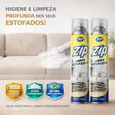 Zip Clean 300Ml Kit 2 Limpa Estofados Espuma Seca Banco Carro Tapete Sofa Remove Manchas