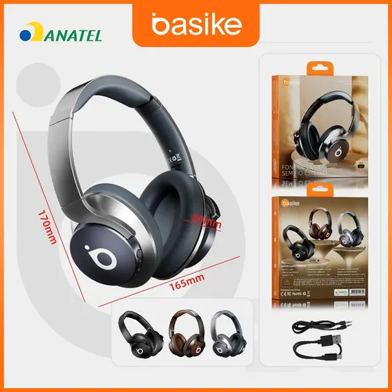 Basike Fones De Ouvido Bluetooth Estéreo Sem Fio Com Cancelamento De Ruído, Bluetooth 5.4, Bateria De 650 mAh, 80h