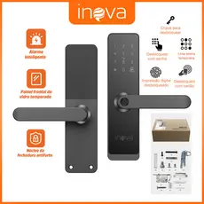 INOVA Fechadura Digital Inteligente Eletrica 5 Em 1 Porta Trava Biometria Senha Falsa Cartão IC Bluetooth App 30-65mm