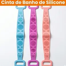 Esponja Massageadora Silicone Para Banho Lava Costa Anti Bacteriano Bucha Esfoliação Cores Sortido