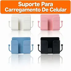 Suporte Para Carregar Celular Controle Remoto Parede Multiuso Dupla Face Organizador Sem Furo
