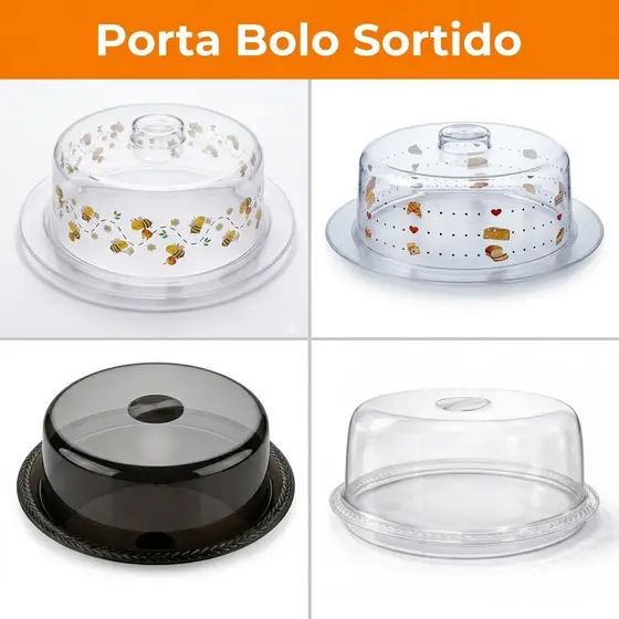 Porta Bolo Transparente Com Tampa Cristal Resistente Grande Reforçado Boleira Levar Bolo Festa