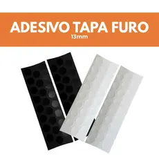 Kit Cartelas 48 Adesivos Tapa Furo Branco ou Preto  TX PVC 13mm Autoadesivo Acabamento Moveis MDF