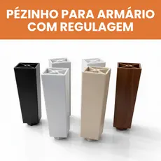 Kit Pé Pezinho Sapata Regulável Para Armários Gabinetes Banheiro Cozinha Ajustável 130mm Cores