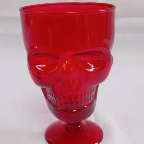 Taça em vidro Caveira Exú Vermelha Crânio