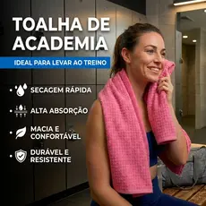Toalha Academia Microfibra 70x140 Secagem Rápida Alta Absorção Macia Leve Compacta Treino