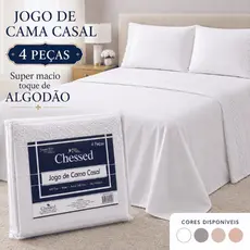 Jogo de Lençol Solteiro ou Casal 400 Fios 3 ou 4 Peças Bordado Ingles Luxo Macio e Elegante