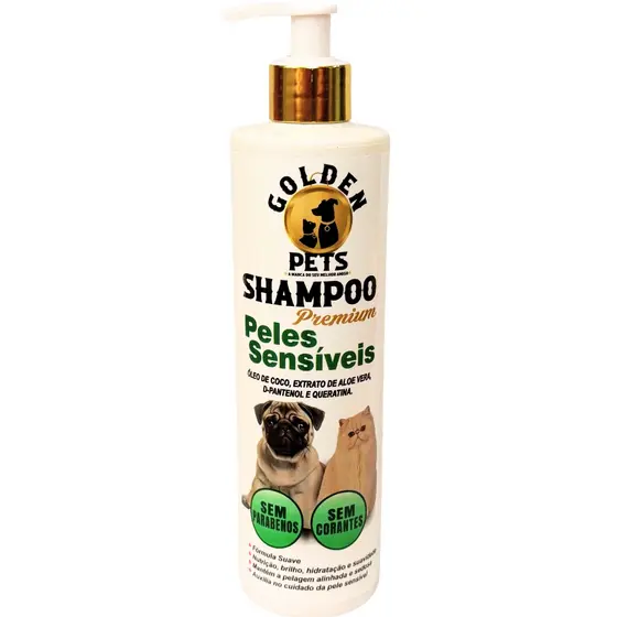 Shampoo Pet Premium Peles Sensíveis Para Cães E Gatos Sem Parabenos - Golden Pets