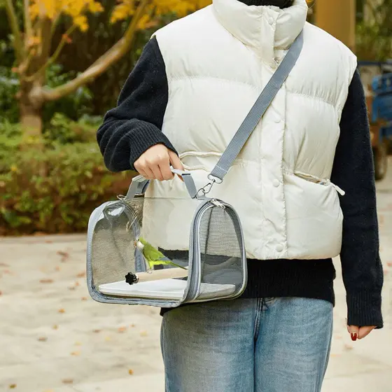 Bolsa de transporte para viagens ao ar livre para papagaios, mochila de viagem e bolsa de mão, adequada para calopsitas
