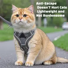 Conjunto de Coleira e Guia para Gato, Versão Aprimorada, à Prova de Fuga, Colete Ajustável para Gatinhos, para Passeios