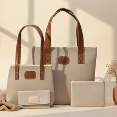 Bolsa Feminina Kit Sacola Bag + Mini Tote + Carteira + Necessaire 4 Peças