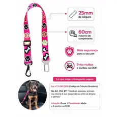 Cinto de Segurança para Cachorro Gato Ajustável Ideal para viajar com Pets Universal