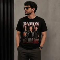 Camiseta Damon Salvatore The Vampire Diaries Masculina 100% Algodão Estampa Premium Unissex