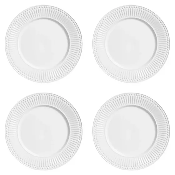 Conjunto de 4 pratos de Jantar Roma 1º Linha Porto Brasil - louça Mesa Posta Pratos de Cerâmica