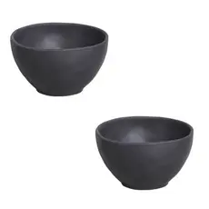 Kit 2 Tigelas Cumbuca Caldos Sopas Cereais Bowl Preto Matte Porto Brasil 1ª Linha Orgânico Cerâmica