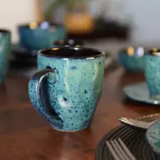 Caneca Grande Orgânica Moderna 390ml p/ Cafeterias Cerâmica Resistente - Café Chá Chocolate
