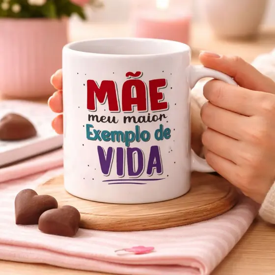 Caneca Personalizada Dia das Mães 320ml Cerâmica Premium Presente Criativo Executivo p/ Mães