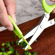 Tesoura para cozinha-Cortar, Picar Legumes, Verdura e Ervas-5 Lâminas Inox