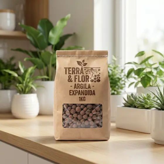 Argila Expandida Saco 1Kg -  Paisagismo Drenagem Vasos Jardim Decoração