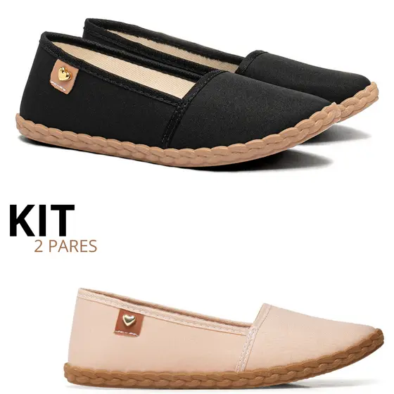 Combo 1 e 2 Pares Sapatilha Feminina Leve Antiderrapante Confortável