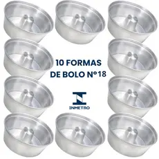 Forma de Bolo Caseiro 18cm – Alumínio Resistente com Furo Central