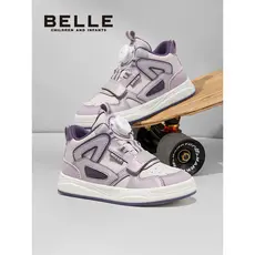 Belle Sapatos Infantis Sapatos Infantis Sapatos para Meninas Outono Inverno Novo Estilo High-Top Estudante Campus Skate