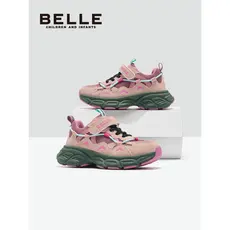 Belle sapatos infantis para meninas sapatos esportivos primavera outono novo estilo rosa sola macia sapatos de caminhada