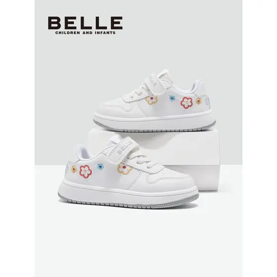 Berry sapatos infantis para meninas sapatos esportivos outono flores bordadas leve sola macia sapatos brancos meninas ca