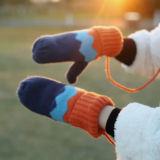 Estilo coreano brilhante cor combinando estudante feminino inverno à prova de frio luvas de dedo de malha bonito lã quen