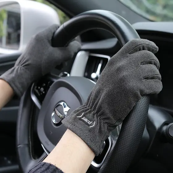 Versão coreana primavera outono bonito na moda masculino motorista dedicado condução antiderrapante luvas de tela de toq