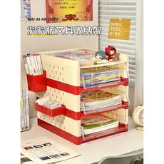 Caixa de armazenamento de mesa estante livro organizador ferramenta útil buraco placa estudante mesa de estudo prateleir