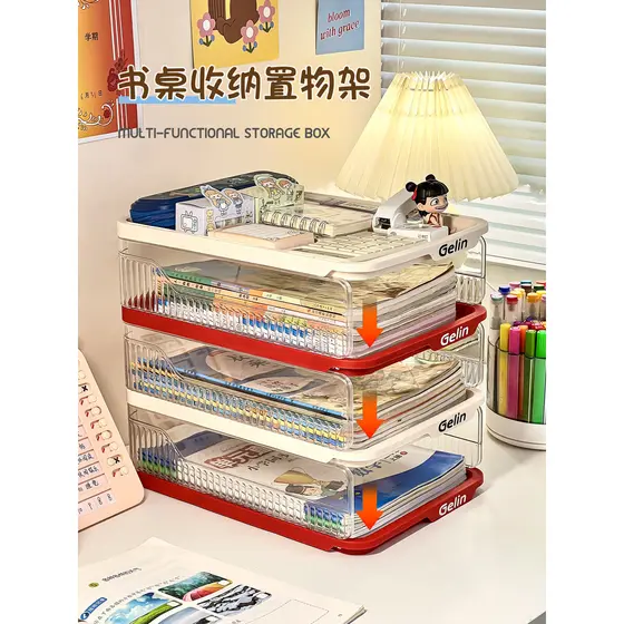 Estante De mesa Vertical Multi-camada caixa De armazenamento organizador De livros ferramenta útil mesa De estudo do est