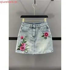 Nova Saia De Ganga Bordada retro Estilo Chinês Para Mulheres No Verão De 2024 , Emagrecimento Na Moda De Cintura Alta