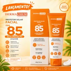 🔥LANÇAMENTO - Protetor Solar Facial FPS 85 Dermachem Toque Seco Oil Free Niacinamida Vitamina E Alta Proteção 40g
