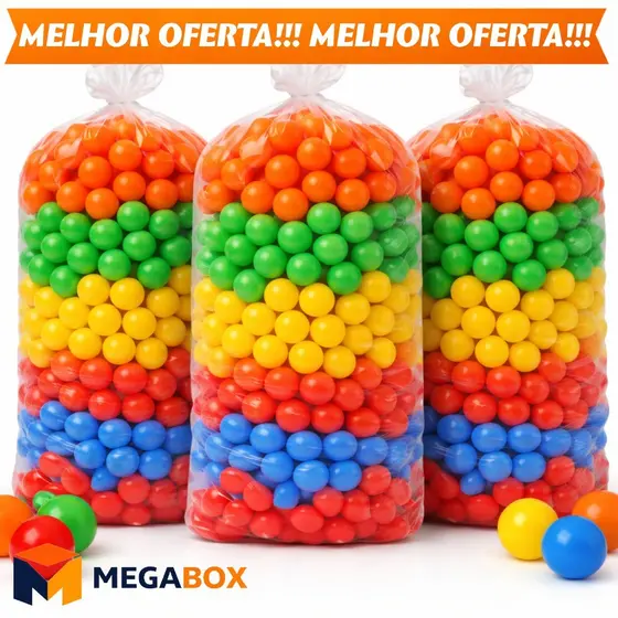 Kit Bolinhas Piscina Infantil 76mm 100 200 300 Unidades Coloridas Alta Qualidade Não Amassam