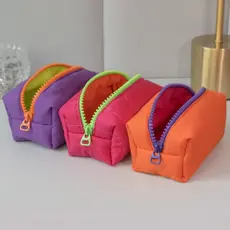 Mini Necessaire Feminina – 100% Algodão, Compacta para Make, Organização e Itens do Dia a Dia