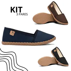 Kit Sapatilha Feminina Macia Antiderrapante Flexível
