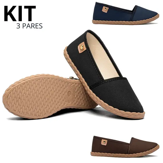 Combo 1 2 e 3 Pares Sapatilha Feminina Antiderrapante Leve