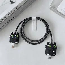 Protetor de Cabo USB Espiral Com 2 Protetores Pontas de Cabo Personagens