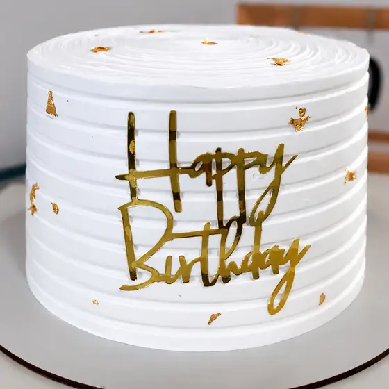 Kits Topo de Bolo Happy Birthday Papel Laminado Dourado Aplique Decoração Aniversário