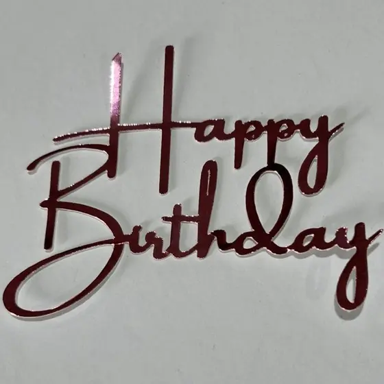 Kit 10 Topo de Bolo Happy Birthday Aplique Papel Laminado Para Aniversario