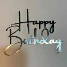 Kit 10 Aplique para Bolo Happy Birthday Papel Laminado De Aniversario